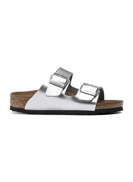 Sandalias Birkenstock Arizona BF Plateadas Niña