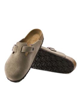 Zueco Birkenstock Boston Taupe Para Mujer