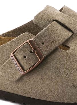 Zueco Birkenstock Boston Taupe Para Mujer