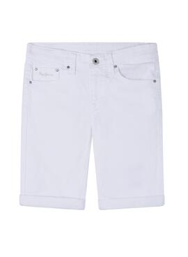 Bermuda Pepe Jeans Becket Denim Blanca para Niño