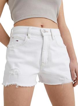 Short Vaquero Tommy Jeans Hotpant Blanco Mujer