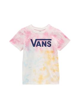 Camiseta Vans Logo Wash Tie Dye Multi para Mujer