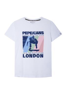Camiseta Pepe Jeans Callen Blanca para Niño