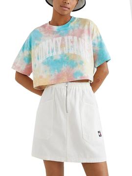 Camiseta Tommy Jeans Oversized Tie Dye Multi Mujer