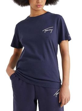 Camiseta Tommy Jeans Signature Marino para Mujer