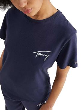 Camiseta Tommy Jeans Signature Marino para Mujer
