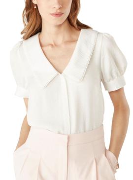 Blusa Naf Naf Cuello Bobo Blanca para Mujer