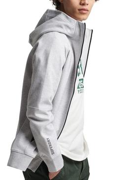 Sudadera Superdry Code Tech Zip Gris para Hombre