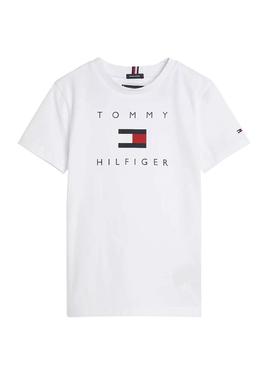 Camiseta Tommy Hilfiger Logo Blanca para Niño