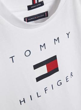 Camiseta Tommy Hilfiger Logo Blanca para Niño
