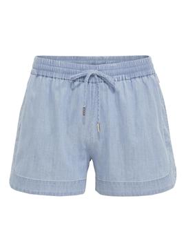 Short Tommy Jeans Chambray Azul Mujer