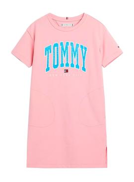 Vestido Tommy Hilfiger Varsity Rosa para Niña