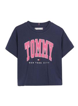 Camiseta Tommy Hilfiger Bold Varsity Marino Niña