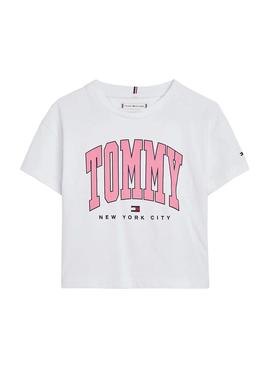 Camiseta Tommy Hilfiger Bold Varsity Blanca Niña