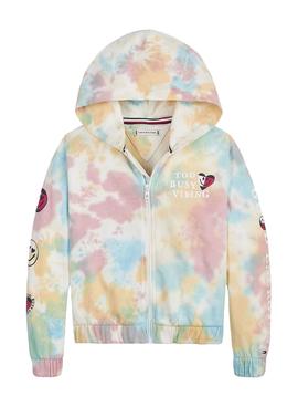 Sudadera Tommy Hilfiger Zip Tie Dye Multi Niña