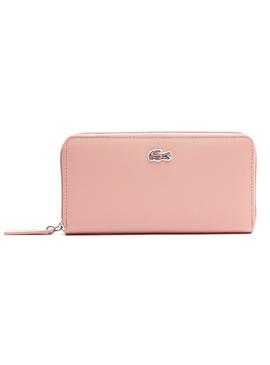 Cartera Lacoste Cremallera Piqué Rosa para Mujer