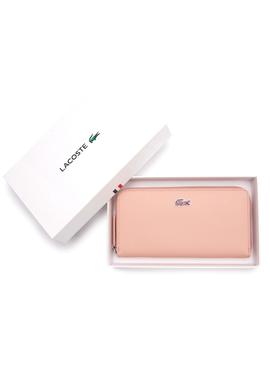 Cartera Lacoste Cremallera Piqué Rosa para Mujer