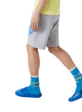 Bermuda Lacoste Big Croco Gris para Hombre