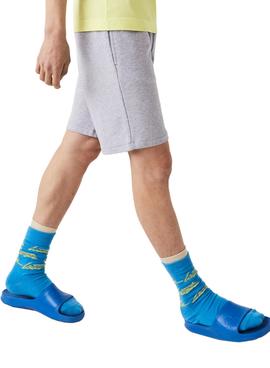 Bermuda Lacoste Big Croco Gris para Hombre