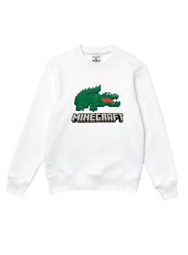 Sudadera Lacoste x Minecraft Unisex Blanca