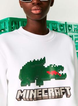 Sudadera Lacoste x Minecraft Unisex Blanca
