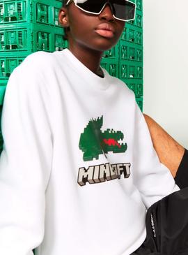 Sudadera Lacoste x Minecraft Unisex Blanca