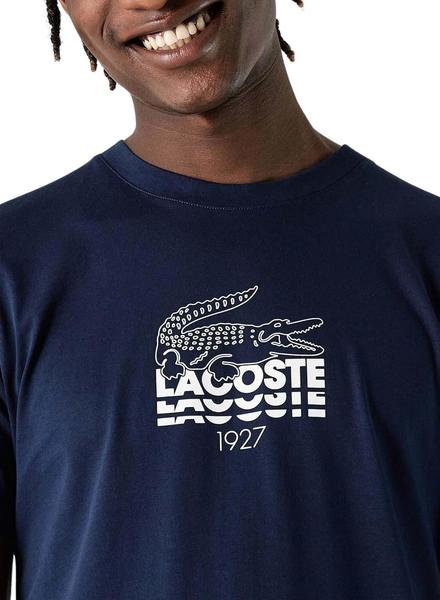 Sombreado Deudor derivación Camiseta Lacoste TH1228 Marino para Hombre