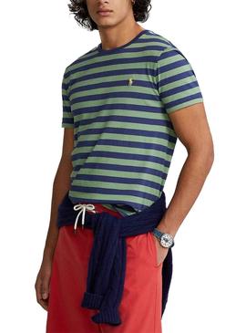 Camiseta Polo Ralph Lauren Slim Rayas Verde Hombre