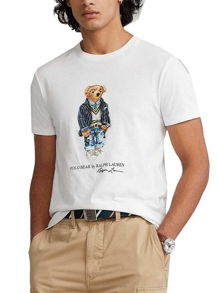 Camiseta Polo Ralph Polo Bear Blanca Hombre