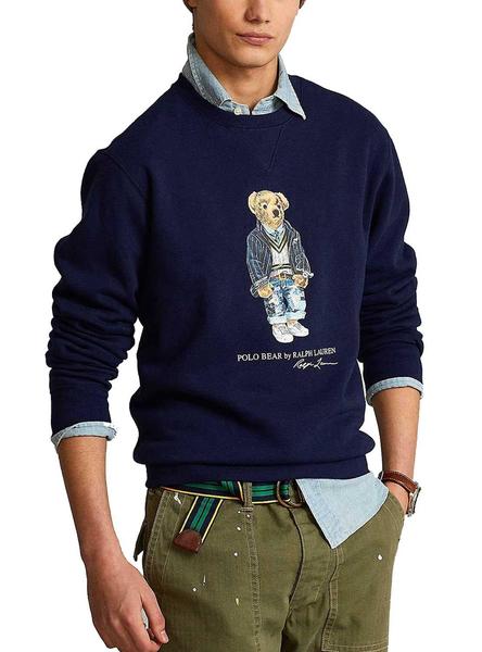 Archivo templar puenting Sudadera Polo Ralph Lauren Bear Marino para Hombre