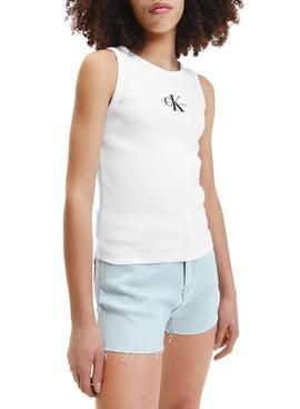 Camiseta Calvin Klein Logo Tirantes Blanca Niña