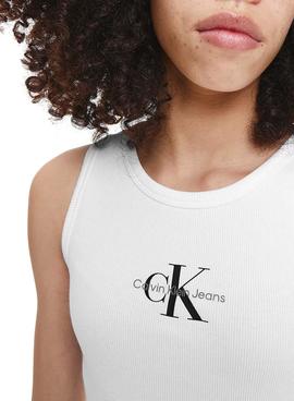 Camiseta Calvin Klein Logo Tirantes Blanca Niña