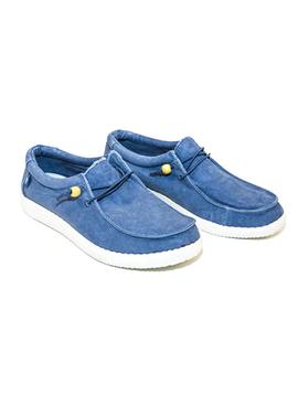 Zapatos Walk In Pitas 150 Wallabi Azul Para Hombre