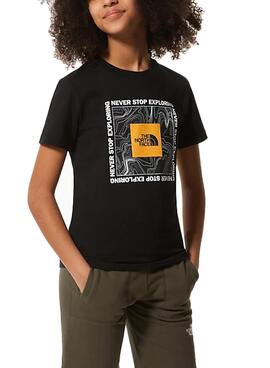 Camiseta The North Face Box Negra para Niño y Niña