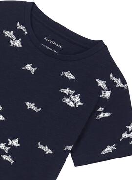 Camiseta Mayoral Estampada Peces Marino para Niño