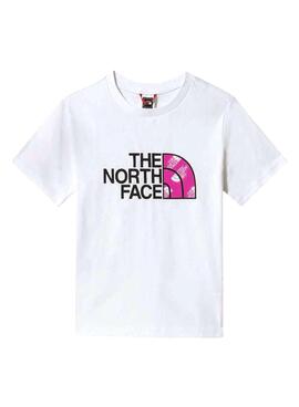Camiseta The North Face Easy Blanca Rosa para Niña