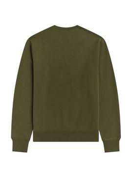 Sudadera Fred Perry Bordada Verde para Hombre