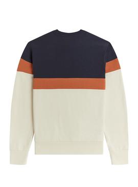 Sudadera Fred Perry Print Block Beige para Hombre