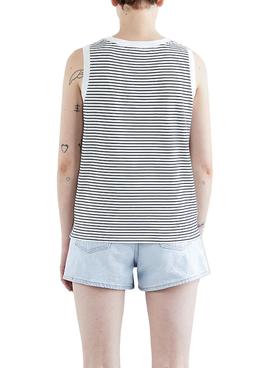 Camiseta Levis Dara Tank Rayas Blanca para Mujer
