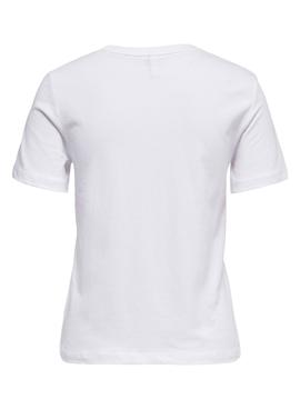 Camiseta Only Kita Positive Blanca para Mujer