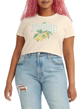 Camiseta Levis Jordie Crop Limones Rosa para Mujer