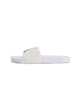 Chanclas Calvin Klein Slide Monogram Blancas Mujer