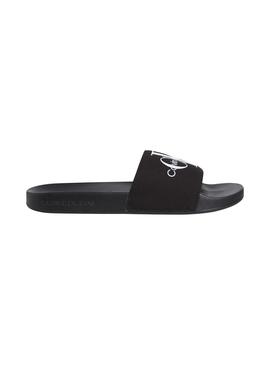 Chanclas Calvin Klein Slide Monogram Negras Hombre