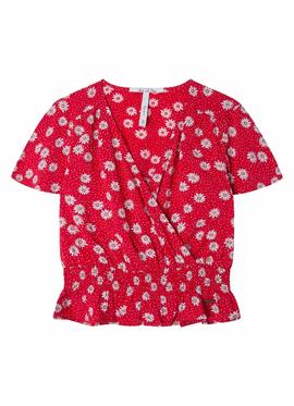 Blusa Pepe Jeans Lacy Estampada Roja para Niña