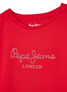 Camiseta Pepe Jeans Nuria Roja para Niña