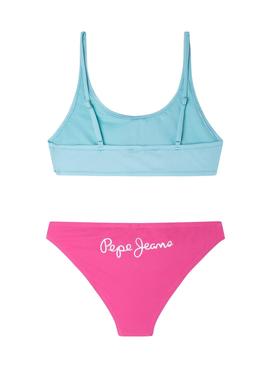 Bikini Pepe Jeans Jessa Azul y Rosa para Niña