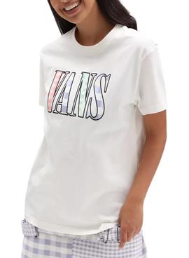 Camiseta Vans Mixed Up Gingham Blanca Mujer