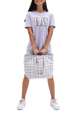 Camiseta Vans Mixed Up Gingham Malva Para Mujer