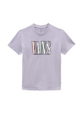 Camiseta Vans Mixed Up Gingham Malva Para Mujer