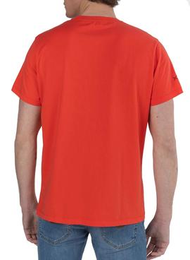 Camiseta El Pulpo Silouette Roja Para Hombre